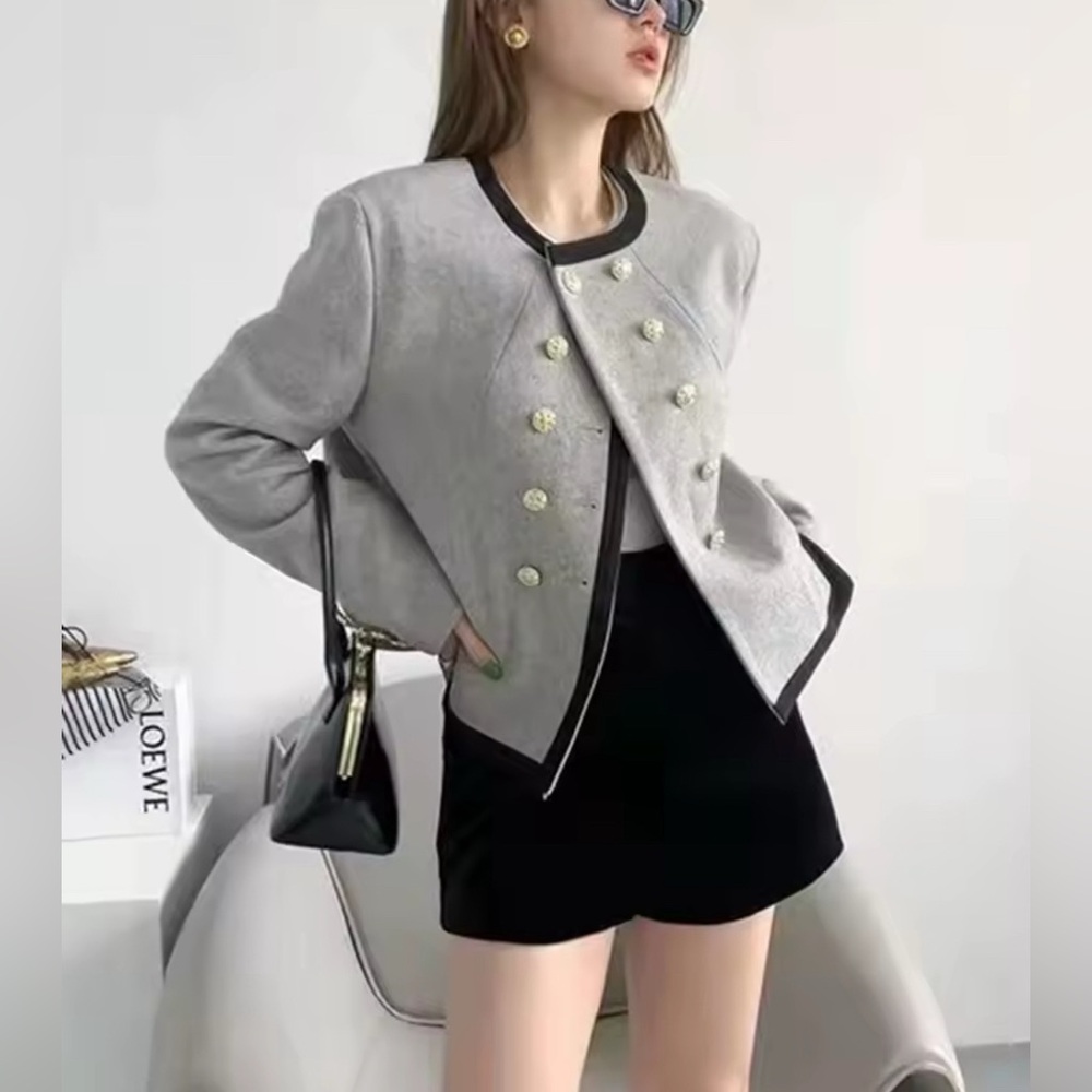 Chloe G - 2026 French tweed jacket in gray (boutique unbranded item)